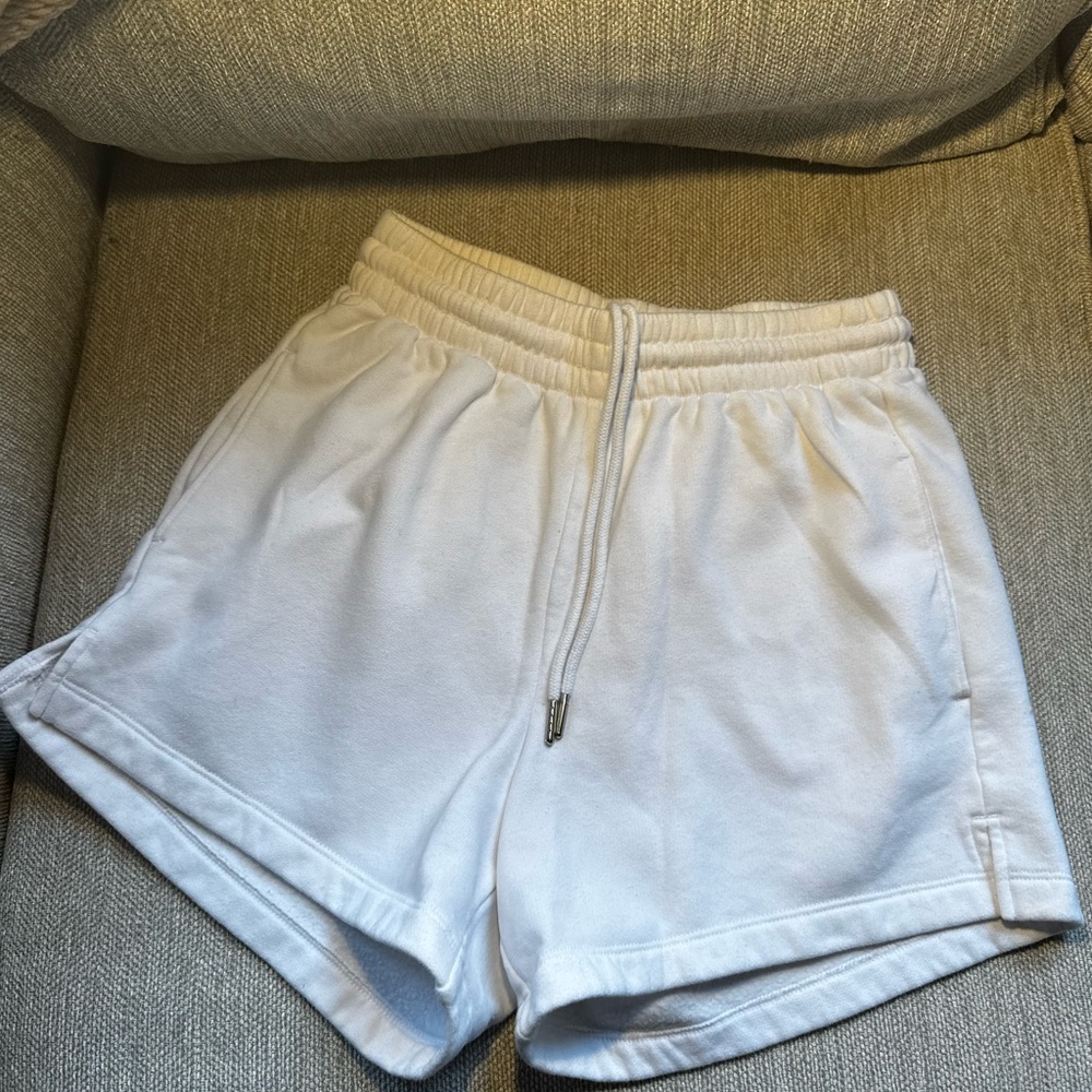 Abercrombie & Fitch White Drawstring Shorts